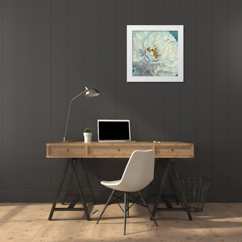 Peony Petals White Modern Wood Framed Art Print by Broome, Marianne