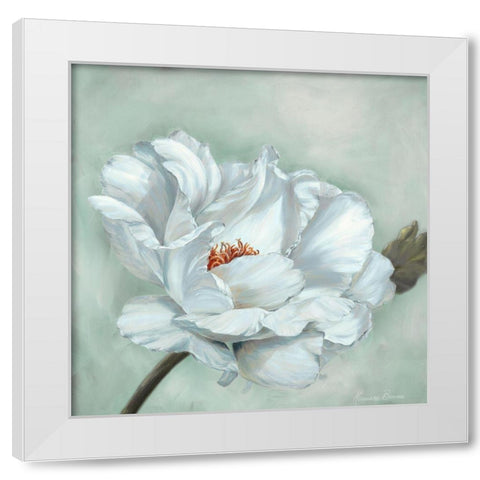 Precious Peony I White Modern Wood Framed Art Print by Broome, Marianne