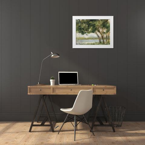 Tree and Clearing White Modern Wood Framed Art Print by Dolce, Carmen