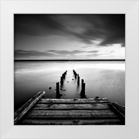 The Jetty White Modern Wood Framed Art Print by Cherry, Rob
