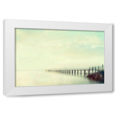 Sunset Beach Bridge  White Modern Wood Framed Art Print by Connolly, Karin