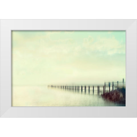 Sunset Beach Bridge  White Modern Wood Framed Art Print by Connolly, Karin
