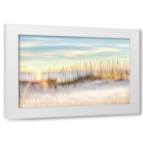 Sunset Beach Walk  White Modern Wood Framed Art Print by Connolly, Karin