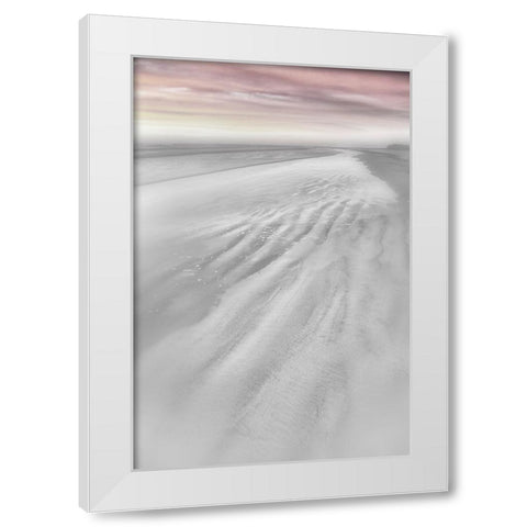 Pink Beach Walk  White Modern Wood Framed Art Print by Connolly, Karin