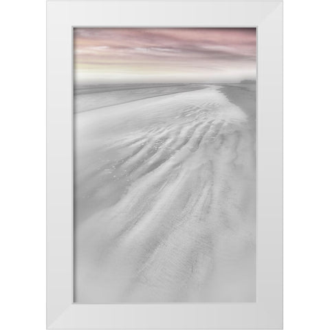 Pink Beach Walk  White Modern Wood Framed Art Print by Connolly, Karin