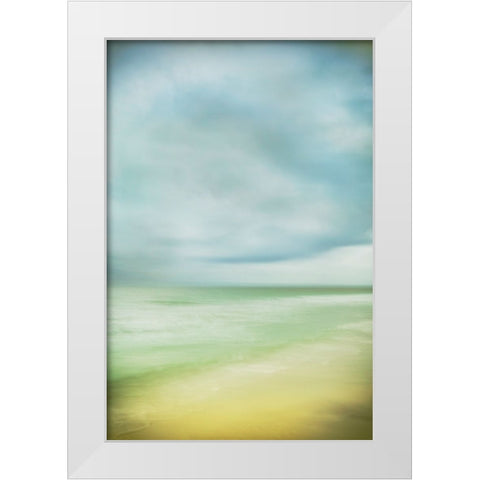 Blue Sky Beach  White Modern Wood Framed Art Print by Connolly, Karin