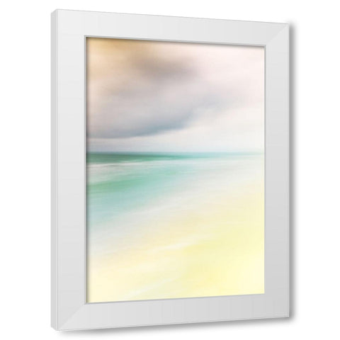 Blue Waves  White Modern Wood Framed Art Print by Connolly, Karin