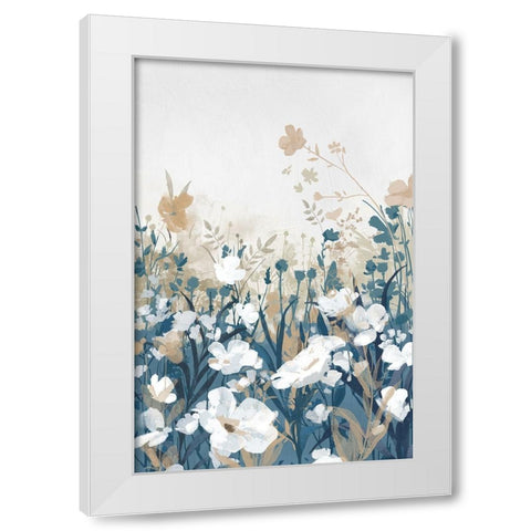 Morning of the Flowers White Modern Wood Framed Art Print by Jacob Q