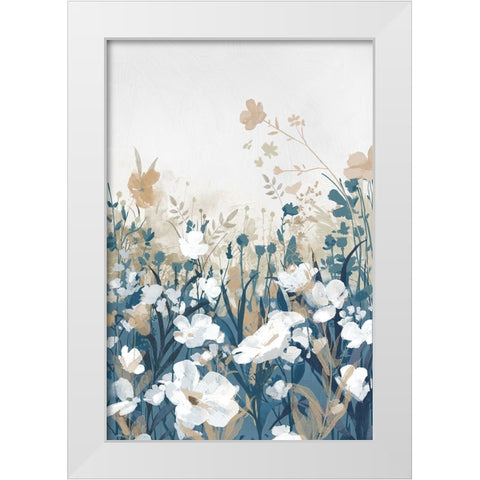 Morning of the Flowers White Modern Wood Framed Art Print by Jacob Q