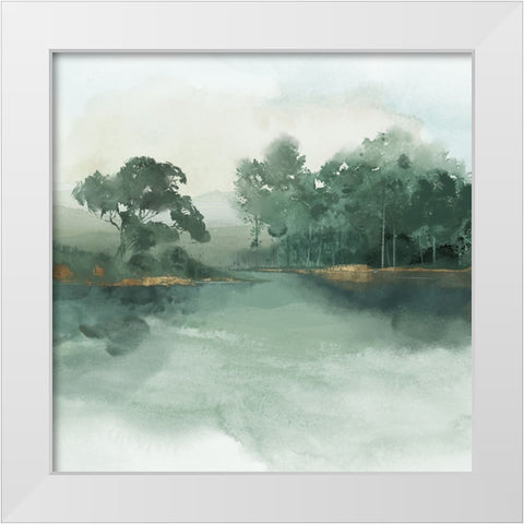 Whispering Willows White Modern Wood Framed Art Print by Jacob Q