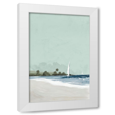Palms Beach White Modern Wood Framed Art Print by Jacob Q