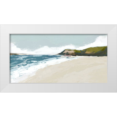 Island Getaway White Modern Wood Framed Art Print by Jacob Q
