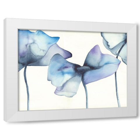 Blue Poppy I White Modern Wood Framed Art Print by Hendrick, Cathy