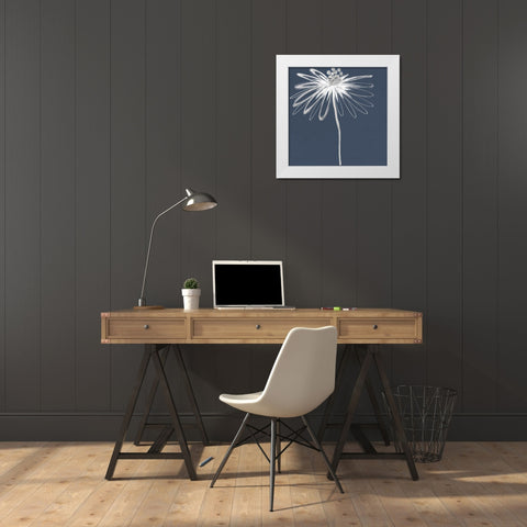 Silver Blooms I White Modern Wood Framed Art Print by Hendrick, Cathy