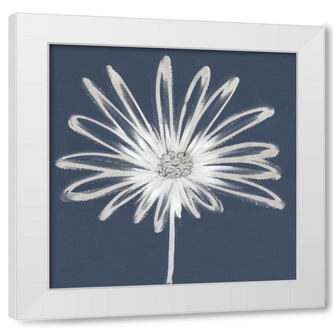 Silver Blooms II White Modern Wood Framed Art Print by Hendrick, Cathy
