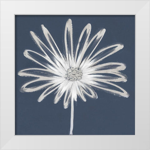 Silver Blooms II White Modern Wood Framed Art Print by Hendrick, Cathy