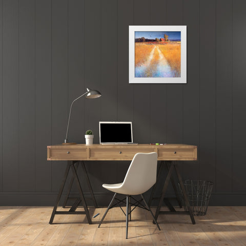 Yellow Road White Modern Wood Framed Art Print by Vest, Chris