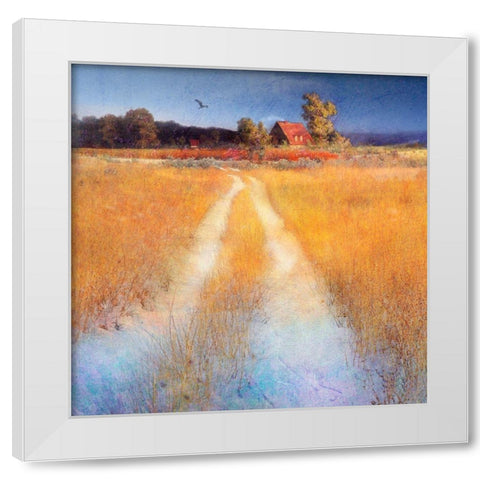 Yellow Road White Modern Wood Framed Art Print by Vest, Chris