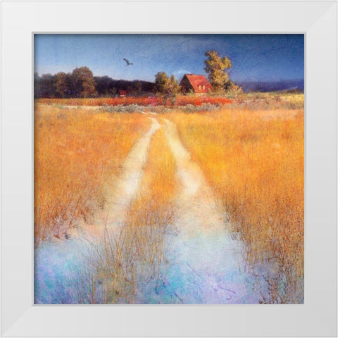 Yellow Road White Modern Wood Framed Art Print by Vest, Chris
