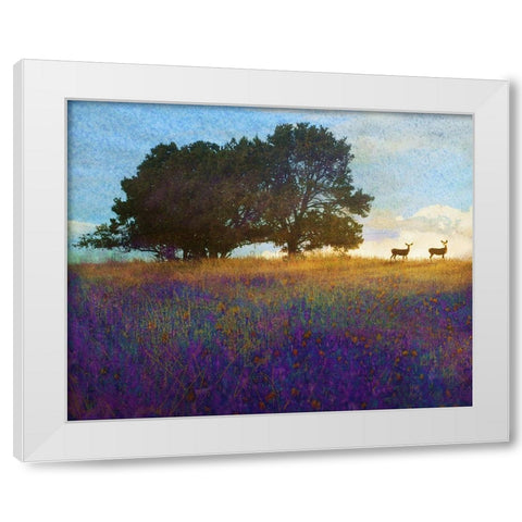 Tree Hill Flowers White Modern Wood Framed Art Print by Vest, Chris