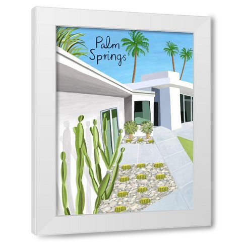 Palm Springs White Modern Wood Framed Art Print by Day, Carla