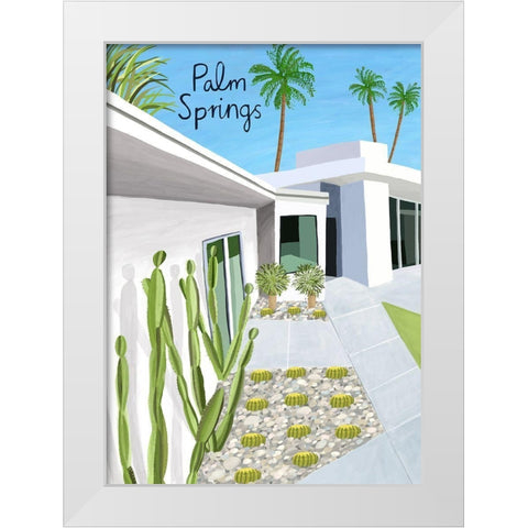 Palm Springs White Modern Wood Framed Art Print by Day, Carla