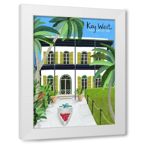 Key West Hemingway White Modern Wood Framed Art Print by Day, Carla