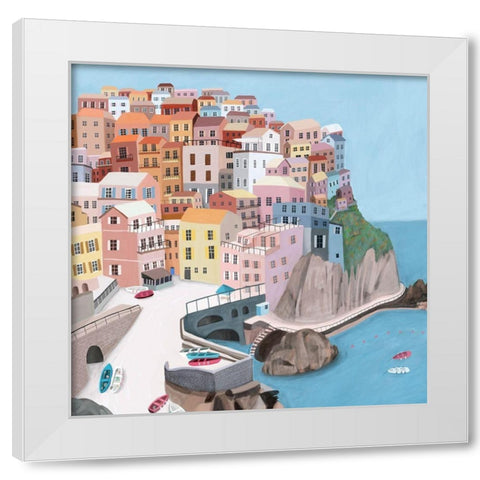 ManarolaItaly White Modern Wood Framed Art Print by Daly, Carla