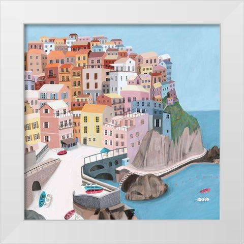 ManarolaItaly White Modern Wood Framed Art Print by Daly, Carla