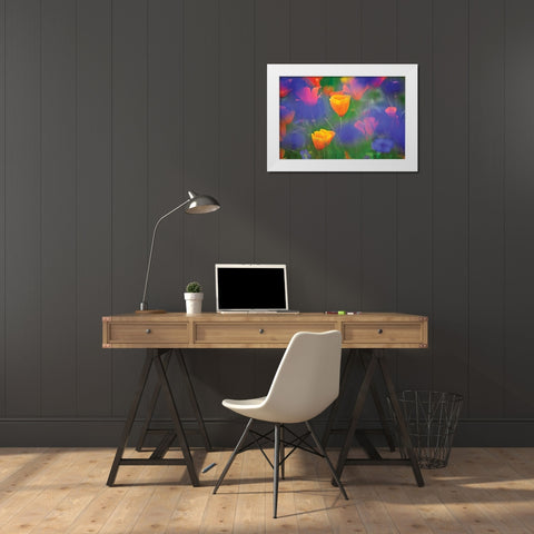 Tulipia White Modern Wood Framed Art Print by Frates, Dennis