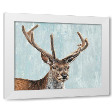 Reindeer  White Modern Wood Framed Art Print by Perejogina, Dina