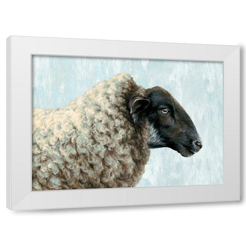 Easy Going White Modern Wood Framed Art Print by Perejogina, Dina