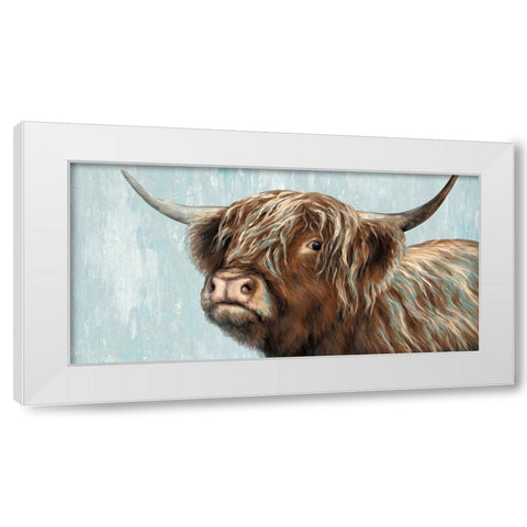 Highland Heifer White Modern Wood Framed Art Print by Perejogina, Dina