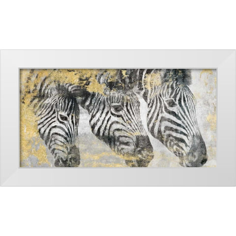 Zebra White Modern Wood Framed Art Print by Peregojina, Dina
