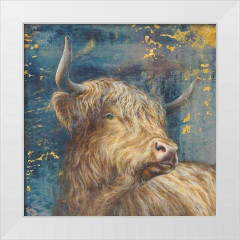 Highland Bull White Modern Wood Framed Art Print by Peregojina, Dina