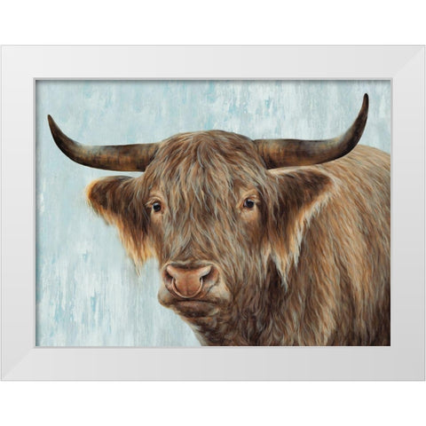 Bull White Modern Wood Framed Art Print by Perejogina, Dina