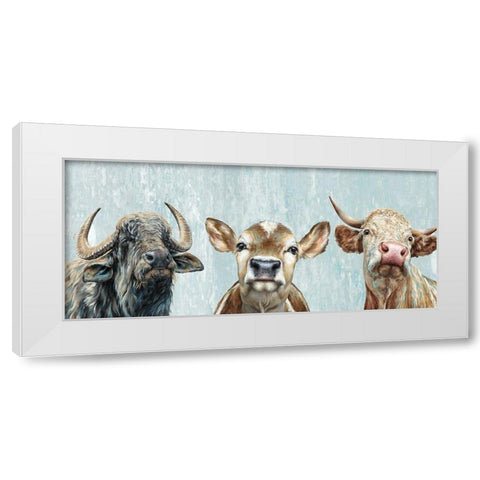 Animal Friends I White Modern Wood Framed Art Print by Perejogina, Dina