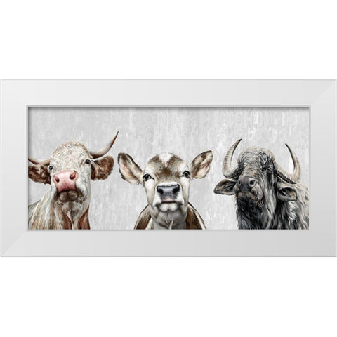 Animal Friends II White Modern Wood Framed Art Print by Perejogina, Dina