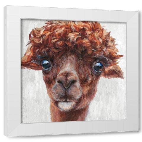 Alpaca I White Modern Wood Framed Art Print by Perejogina, Dina