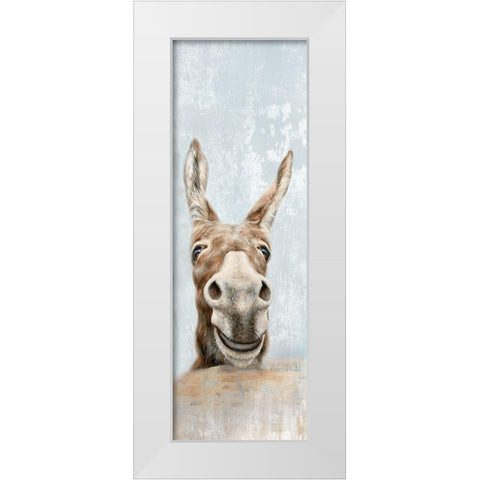 The Donkeys  White Modern Wood Framed Art Print by Perejopgina, Dina