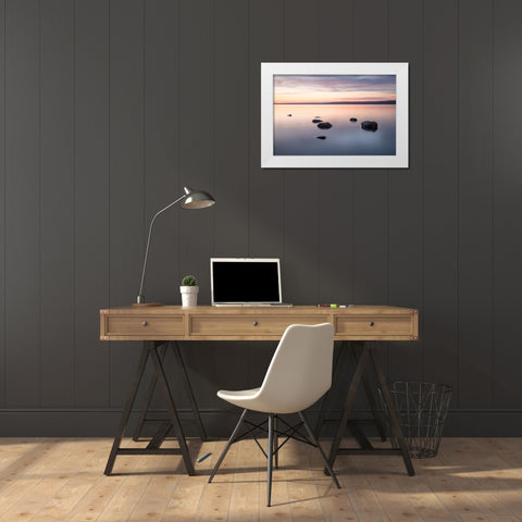 Quietly Waiting White Modern Wood Framed Art Print by Kirshner, Dmitry