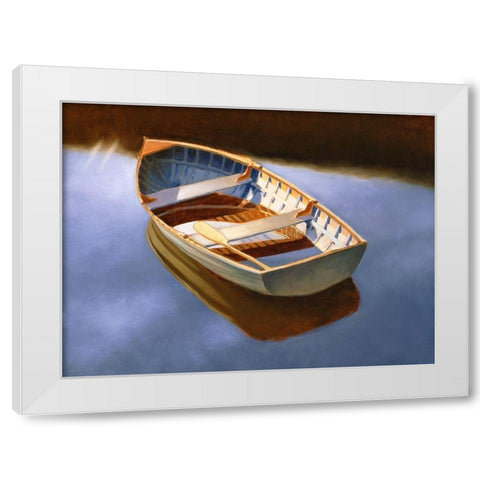 Rowboat Otter Lake II White Modern Wood Framed Art Print by Melton, Dorian