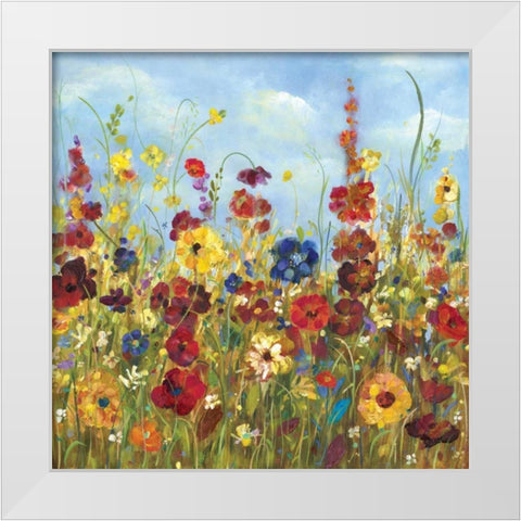 Sunshine Meadow I White Modern Wood Framed Art Print by Dolce, Carmen