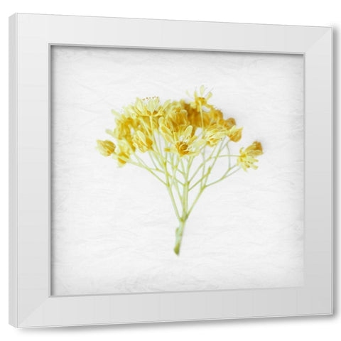 Meditative Yellow White Modern Wood Framed Art Print by Savone, Daniela