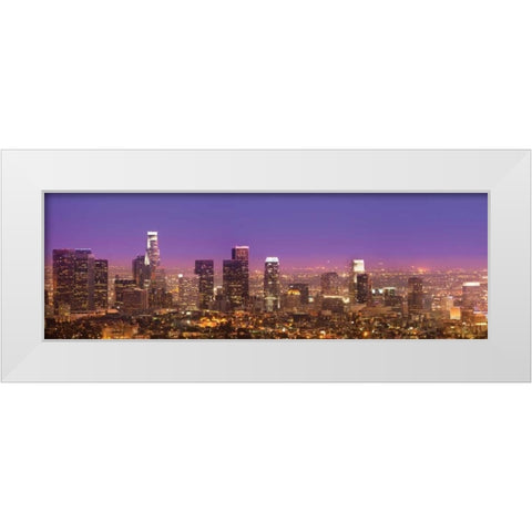 Purple LA Sunset White Modern Wood Framed Art Print by Stein, Daniel