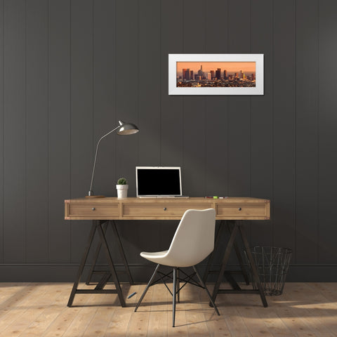 Los Angeles Sunset White Modern Wood Framed Art Print by Stein, Daniel