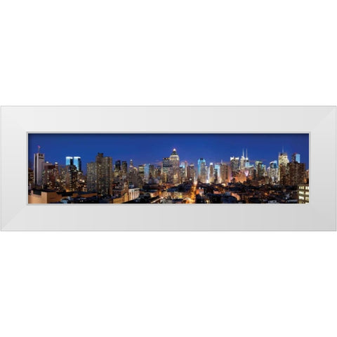 NYC Times Square West White Modern Wood Framed Art Print by Stein, Daniel