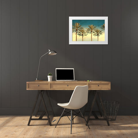 Distressed Palm Trees White Modern Wood Framed Art Print by Stein, Daniel