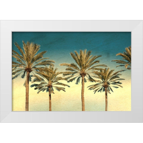 Distressed Palm Trees White Modern Wood Framed Art Print by Stein, Daniel