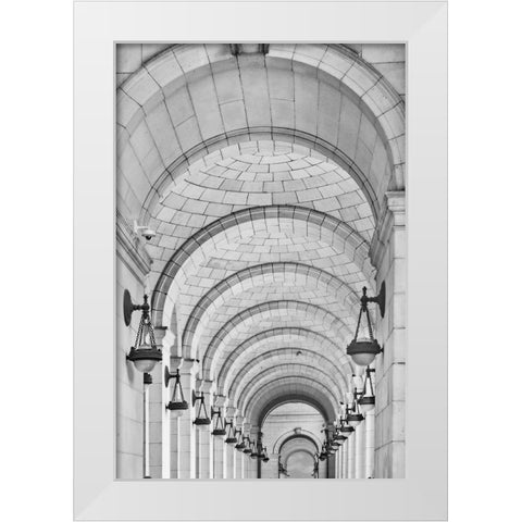 Union Station Arches White Modern Wood Framed Art Print by Stein, Daniel